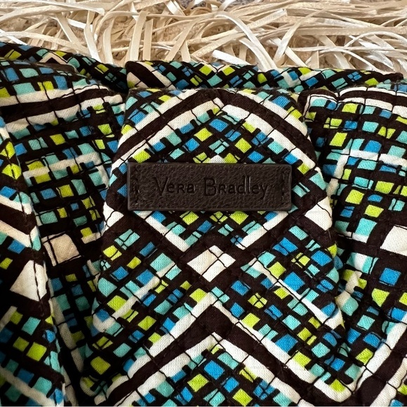 VERA BRADLEY Rainforest Hadley Bag Crossbody Satchel Green Blue Geometric 2017 - Picture 3 of 14